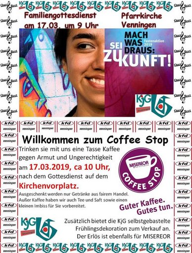 Familiengottesdienst und Coffee Stop am 17.03.
