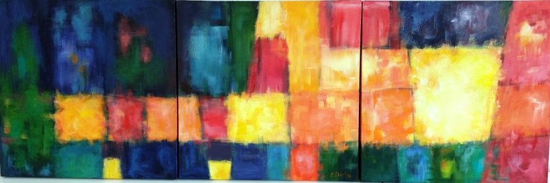 Elke Stief, Triptychon, Acryl auf Leinwand, Startpreis: 450,- € Elke Stief, Acryl auf Leinwand, Startpreis: 450,- €